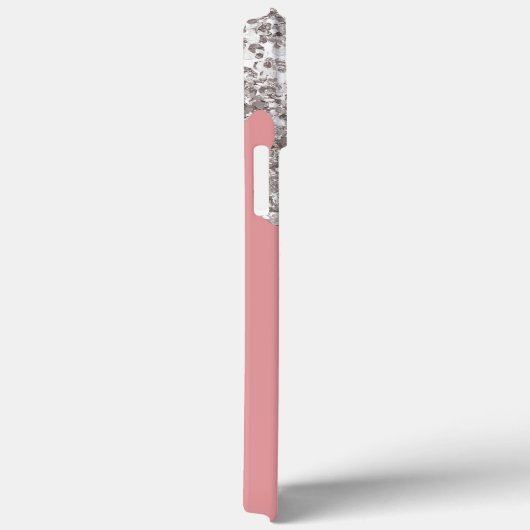 Roze Zilveren Glitter Drips Gepersonaliseerd Monog Case-Mate iPhone Case (Achterkant / Rechts)