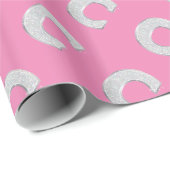 Roze zilveren letter C Cadeaupapier (Rol Hoek)