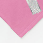 Roze zilveren letter T Fleece Deken (Hoek)