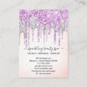 *~* Roze ZILVEREN MAGENTA Drip Druppelende GLITTER Visitekaartje (Achterkant)