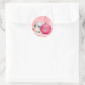 ROZE & ZILVEREN ORNAMENTEN van SHARON SHARPE Ronde Sticker (Tas)