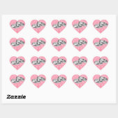  roze zilveren ringen hart sticker (Vel)