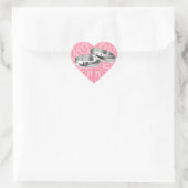  roze zilveren ringen hart sticker (Tas)