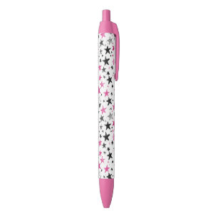 Roze Zilveren Zwarte Sterren Inkt Pen