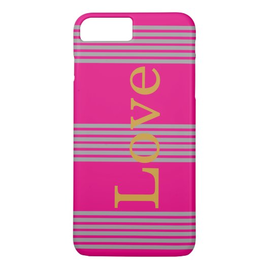 Roze zilverstrips, speciaal aangepast Case-Mate iPhone case (Achterkant)