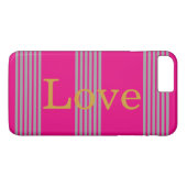 Roze zilverstrips, speciaal aangepast Case-Mate iPhone case (Achterkant (Horizontaal))