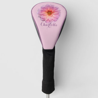 Roze Zinnia Aangepaste Naam Golfheadcover