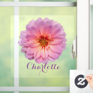 Roze Zinnia Bloem Raamsticker