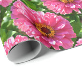Roze Zinnia Cadeaupapier (Rol Hoek)