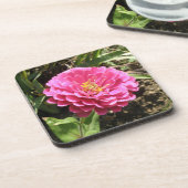 Roze Zinnia Cork Onderzetter (Linkerzijde)