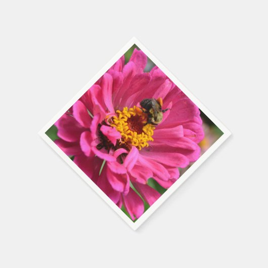 Roze Zinnia en hommel Servetten (Hoek)
