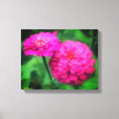 Roze Zinnia Flower Pair Canvas Afdruk (Voorkant)