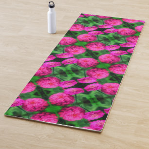 Roze Zinnia Flower Pair Sluiten Abstract Patroon Yogamat