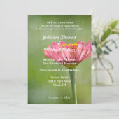 Roze Zinnia Flower Wedding Kaart (Staand voorkant)