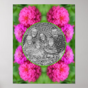 Roze Zinnia Flowers Lijst Creëer Uw eigen foto Poster