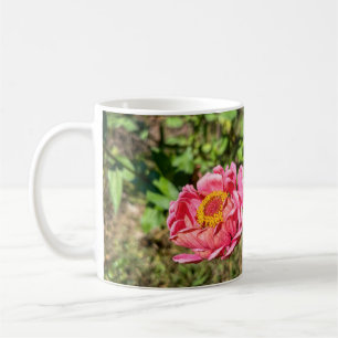 Roze Zinnia met Geel Centrum Koffiemok