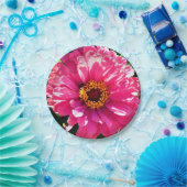 Roze Zinnia Papieren Bordje (Feest)