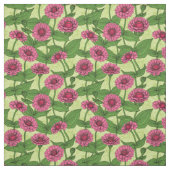 Roze Zinnias op lichtgroen Stof (Swatch)