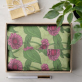 Roze Zinnias op lichtgroen Tissuepapier (Geschenk)