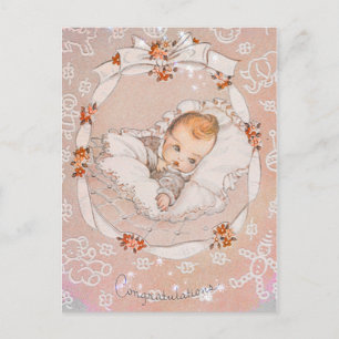 roze zoete Baby Briefkaart