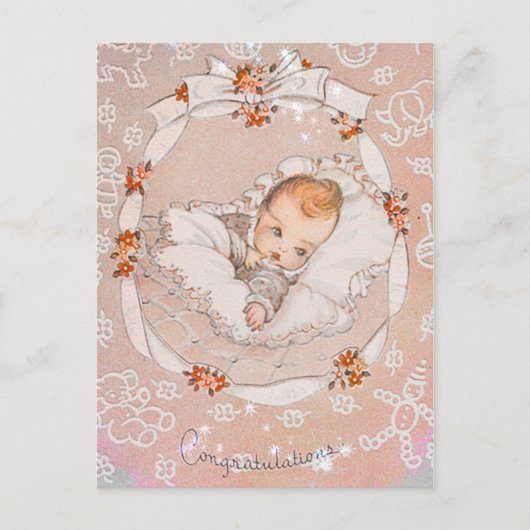  roze zoete Baby Briefkaart (Voorkant)