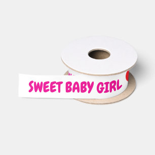 Roze Zoete Baby Meisje Rode Harten Lint