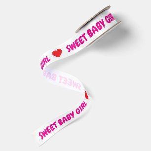 Roze Zoete Baby Meisje Rode Harten Lint