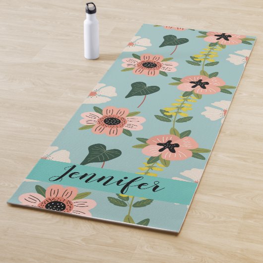 Roze zoete bloemen Yoga Mat (In situ)