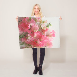 Roze, zoete doperwt fleece deken