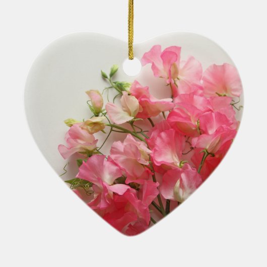 Roze, zoete doperwt keramisch ornament (Achterkant)