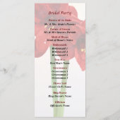 Roze Zoete Erwt Hart Trouwprogramma Programma (Achterkant)