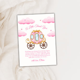 Roze Zoete Fee Prinses Koets Baby Shower Bedankkaart