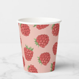 Roze zoete framboos papieren bekers