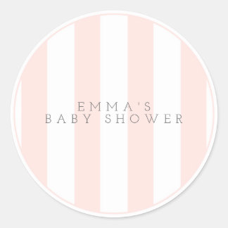 Roze Zoete Kleine Perzik Baby Shower Label Sticker