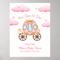 Roze Zoete Prinses Koets Baby Shower Welkom