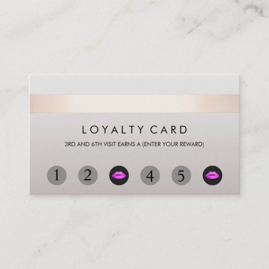 Roze zogende Lips 6 Punch Customer Loyalty Card (Voorkant)