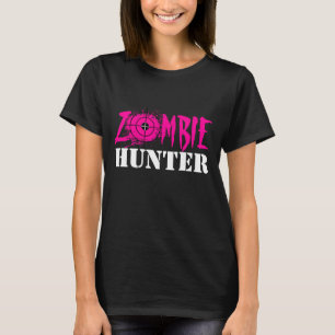 Roze zombie hunter t shirt voor vrouwen en meisjes