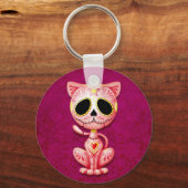 Roze Zombie Sugar Kitten Sleutelhanger (Voorkant)