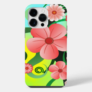 Roze Zomer Bloemen Tropische Hibiscus Bloemen Stoe iPhone 14 Pro Max Hoesje