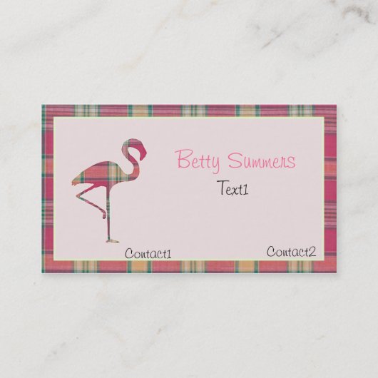 Roze zomer Gepland Visitekaartje Flamingo (Voorkant)