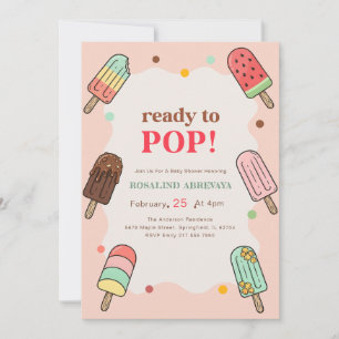 Roze Zomer Ijslolly Kant Uitbarsten Baby Shower Kaart