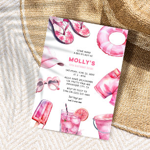  roze zomer meisjes Verjaardag Kaart