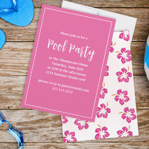 Roze Zomer Party Bloemen Custom Kaart