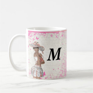 Roze zomermeisje koffiemok