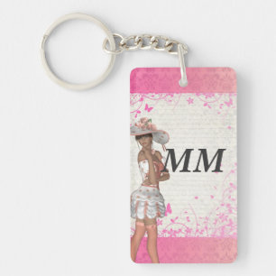 Roze zomermeisje sleutelhanger