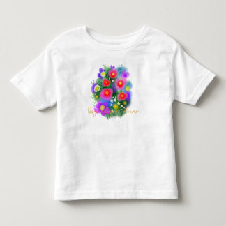 Roze zomerse grillige bloemen kinder shirts