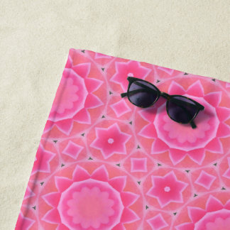 Roze zon en sterren baby meisje mozaïek patroon strandlaken