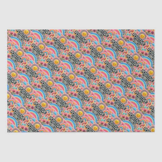 roze, zon & regenboog tissue papier (Voorkant)