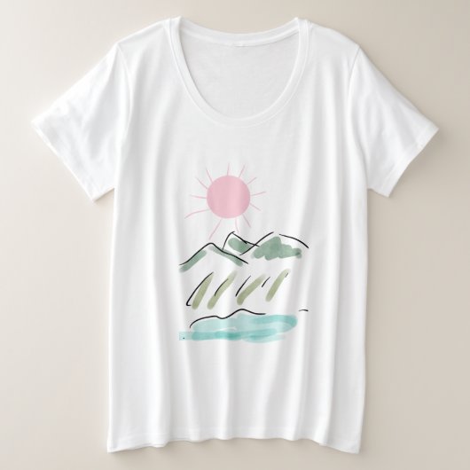 Roze zon -vrouw oversize t shirt (Design voorkant)