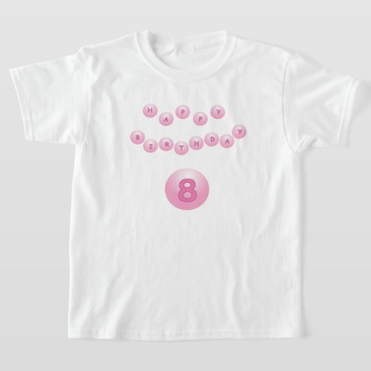 Roze zondagstijd 8 jaar t-shirt (Laagn)